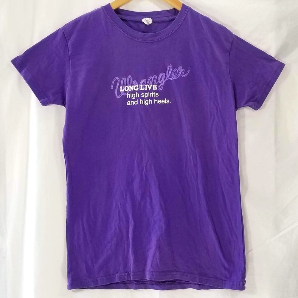 Womens Wrangler Long Live High Spirits and Heels Purple Tshirt XL